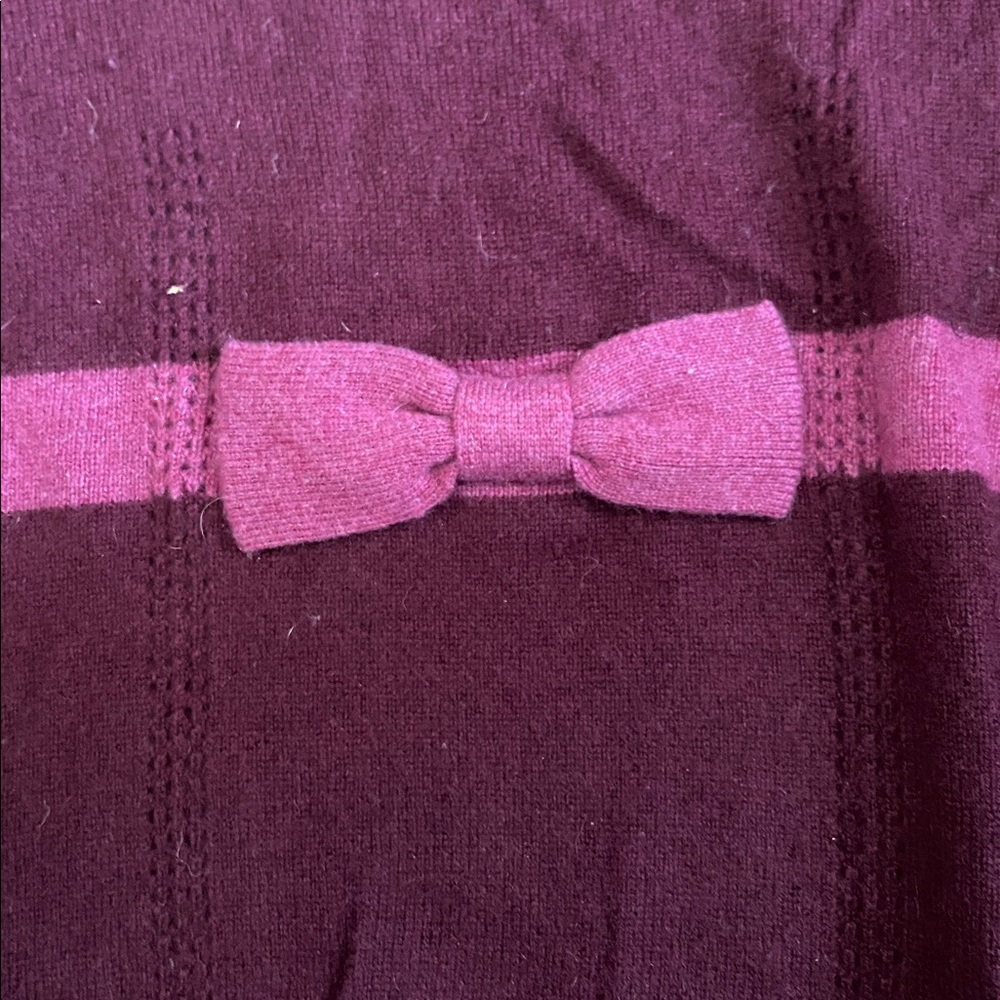 Nanette Lepore Purple Long Sleeve Top with Bow - Picture 4 of 5